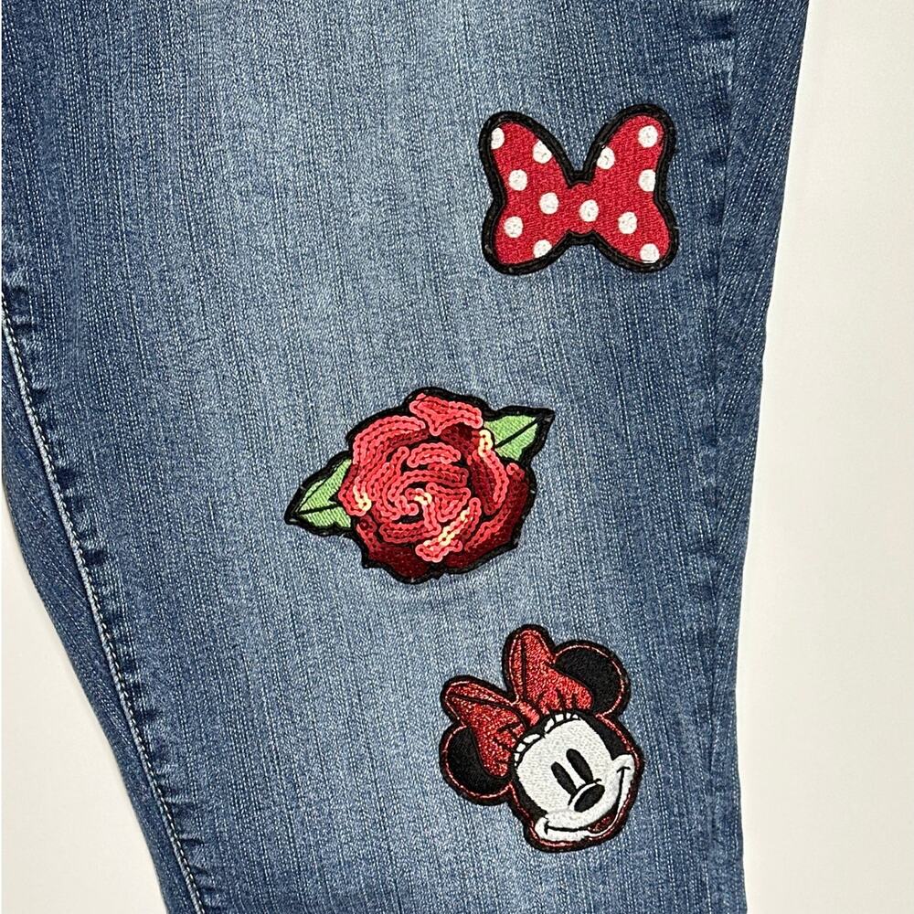 Torrid Disney Skinny Jeans 16 Minnie Mickey Mouse Character Patches High Rise - Picture 6 of 13